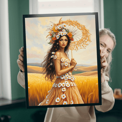 Lady of the Golden Fields - Summer Wildflower Fantasy Jigsaw Puzzle Puzzle The Puzzle Chest