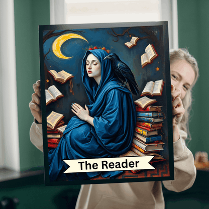 The Reader Mystical Tarot Card Jigsaw Puzzle: Books, Raven, Moon - Hobby Game Puzzle The Puzzle Chest