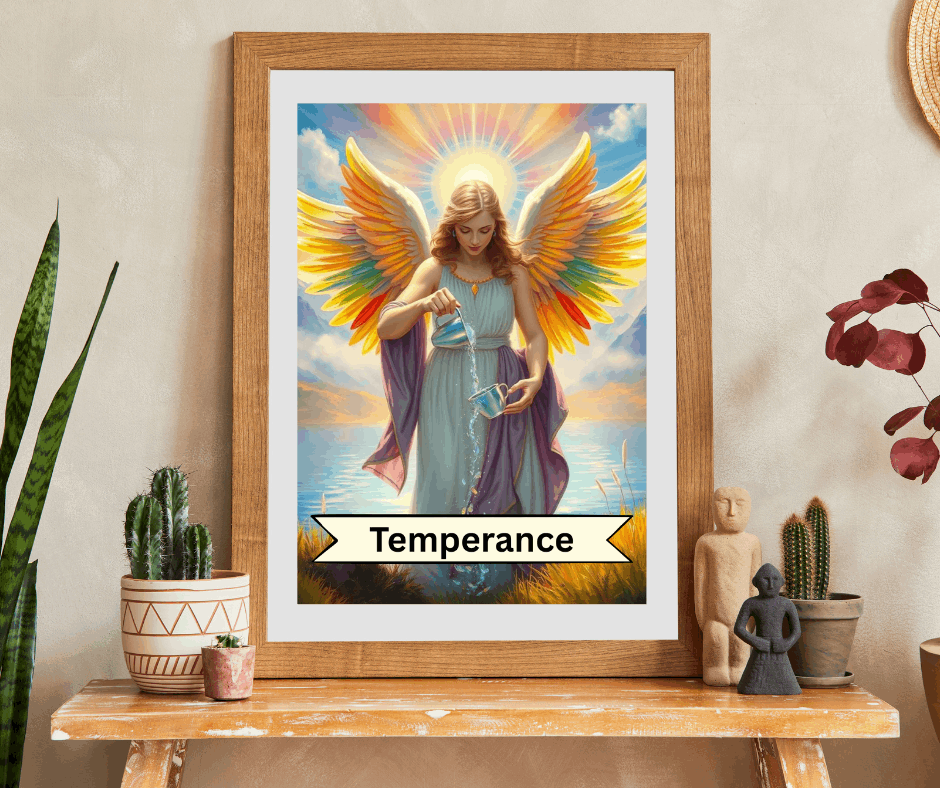 Angel Temperance Puzzle - Tarot Card Style Jigsaw Game for Spiritual Art Meditation Gift, Home Decor, Family Fun Activity, 110-1014 Pieces Puzzle The Puzzle Chest