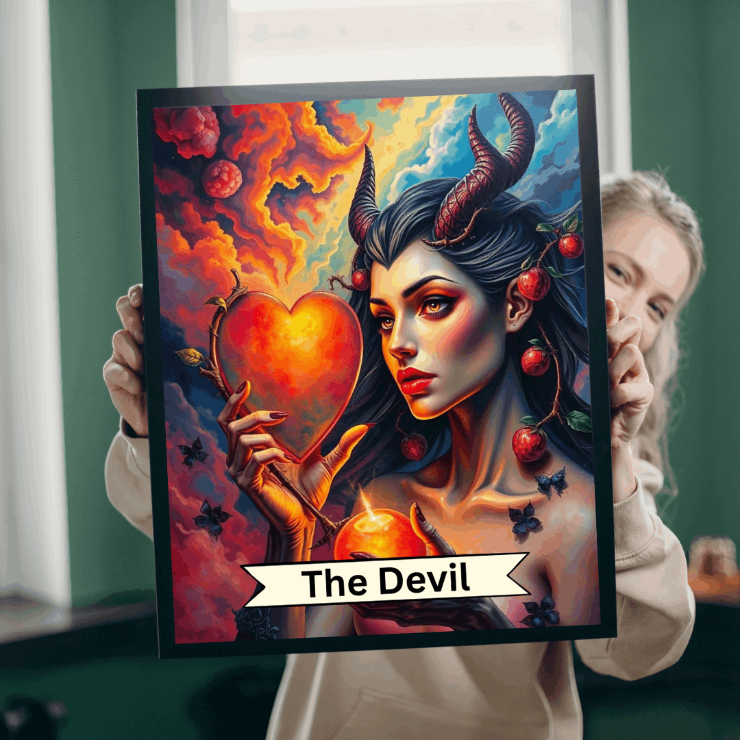Devil's Heart Puzzle - Tarot Card Style Art Jigsaw for Adults, 110-1014 Pieces, Gothic Decor, Gift for Puzzle Lovers, Unique Home Activity Puzzle The Puzzle Chest