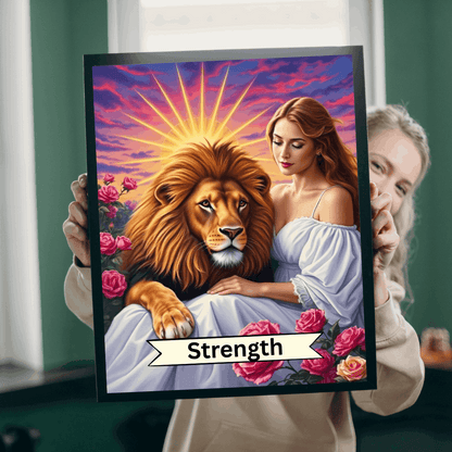 Her Strength Jigsaw Puzzle - Tarot Card Lion Design, Holiday Birthday Gift for Adult Puzzle Lover, Fun Family Game Night, Mindful Activity Puzzle The Puzzle Chest