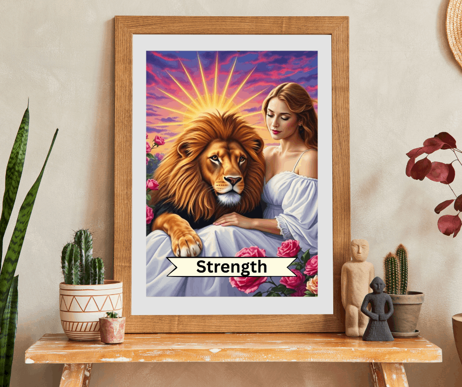 Her Strength Jigsaw Puzzle - Tarot Card Lion Design, Holiday Birthday Gift for Adult Puzzle Lover, Fun Family Game Night, Mindful Activity Puzzle The Puzzle Chest