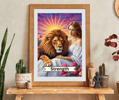 Her Strength Jigsaw Puzzle - Tarot Card Lion Design, Holiday Birthday Gift for Adult Puzzle Lover, Fun Family Game Night, Mindful Activity Puzzle The Puzzle Chest