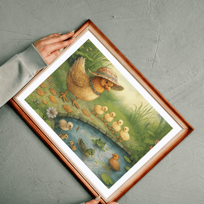 Pondside Adventure Jigsaw Puzzle - Charming Chicken Family Farmyard Nature Theme Gift for Friends, Family Game Night, Solo Fun, Animal Lover Puzzle The Puzzle Chest