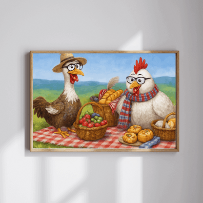 Farmyard Friends Jigsaw Puzzle - Chicken Picnic Scene, Perfect for Family Game Night, Cozy Evenings, Solo Fun, Holiday Birthday Gifts Puzzle The Puzzle Chest
