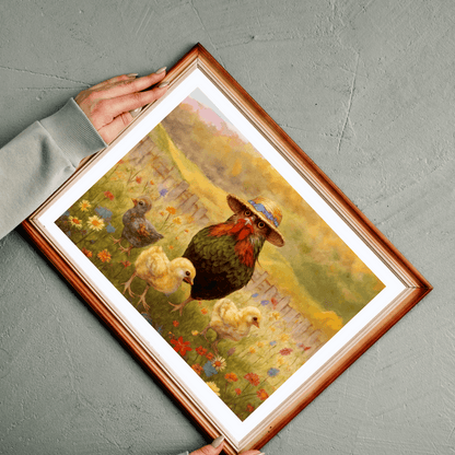 Chicken Stroll Jigsaw Puzzle - Chicks in Wildflower Field, Ideal for Family Fun Game, Indoor Activity, Holiday Birthday Gift, Bird Lovers Puzzle The Puzzle Chest