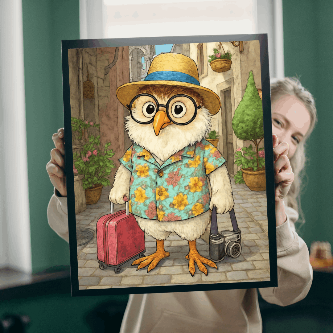 Chicken Traveler Jigsaw Puzzle, Cartoonish Bird Game for Adults, Gift for Holidays Birthdays, Family Time, Farm Animal Lovers, Brain Teaser Puzzle The Puzzle Chest