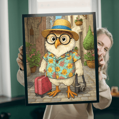 Chicken Traveler Jigsaw Puzzle, Cartoonish Bird Game for Adults, Gift for Holidays Birthdays, Family Time, Farm Animal Lovers, Brain Teaser Puzzle The Puzzle Chest