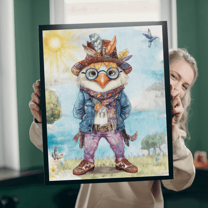 Chicken Hippie Jigsaw Puzzle - Bird Puzzle for Solo Fun, Family Activity, Friend Game Night, Holiday Birthday Gift for Animal Lover Puzzle The Puzzle Chest
