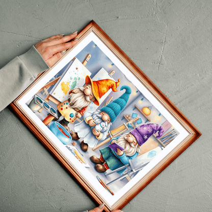 Artist Gnome Puzzle - Fantasy Mythical Jigsaw Puzzle with Palette and Canvas Puzzle The Puzzle Chest