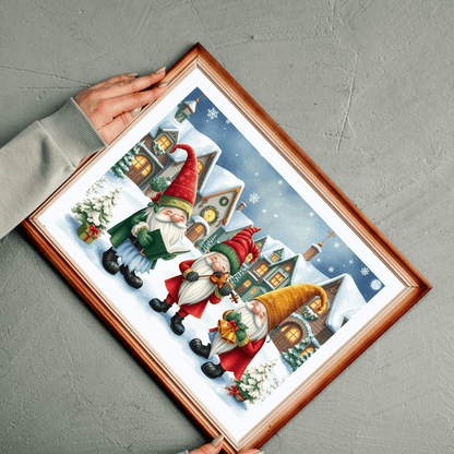 Christmas Caroler Gnome Puzzle - Holiday Theme Mythical Jigsaw Game Puzzle The Puzzle Chest