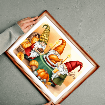 Thanksgiving Feast Gnome Puzzle - Fall Holiday Jigsaw Game Puzzle The Puzzle Chest