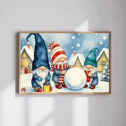Snowy Village Gnome Puzzle - Winter Themed Jigsaw Game Puzzle The Puzzle Chest