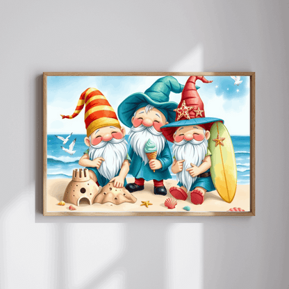 Vacation Beach Gnomes Puzzle - Summer Themed Jigsaw Game Puzzle The Puzzle Chest