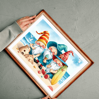Vacation Beach Gnomes Puzzle - Summer Themed Jigsaw Game Puzzle The Puzzle Chest