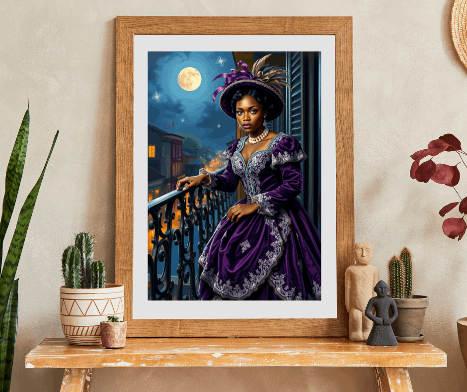 Mystical Moonlit Jigsaw Puzzle - Victorian Black Woman, African American Art Puzzle The Puzzle Chest