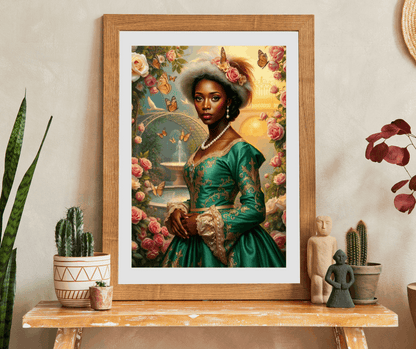 Floral Victorian Black Woman Jigsaw Puzzle, African American Lady Art, Afrocentric Artwork Puzzle The Puzzle Chest