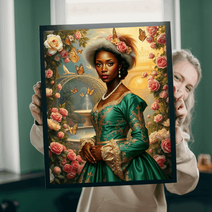 Floral Victorian Black Woman Jigsaw Puzzle, African American Lady Art, Afrocentric Artwork Puzzle The Puzzle Chest
