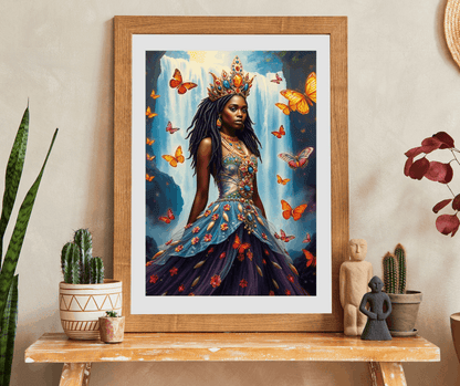 Spirit of the Waterfall Princess Puzzle - Dreamy African Princess Fantasy Jigsaw with Rainbow Mist Puzzle The Puzzle Chest