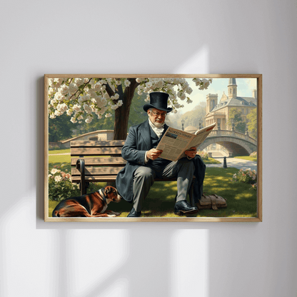 Victorian Gentleman Reading Newspaper in Park - 19th Century Pastoral Scene Jigsaw Puzzle Puzzle The Puzzle Chest
