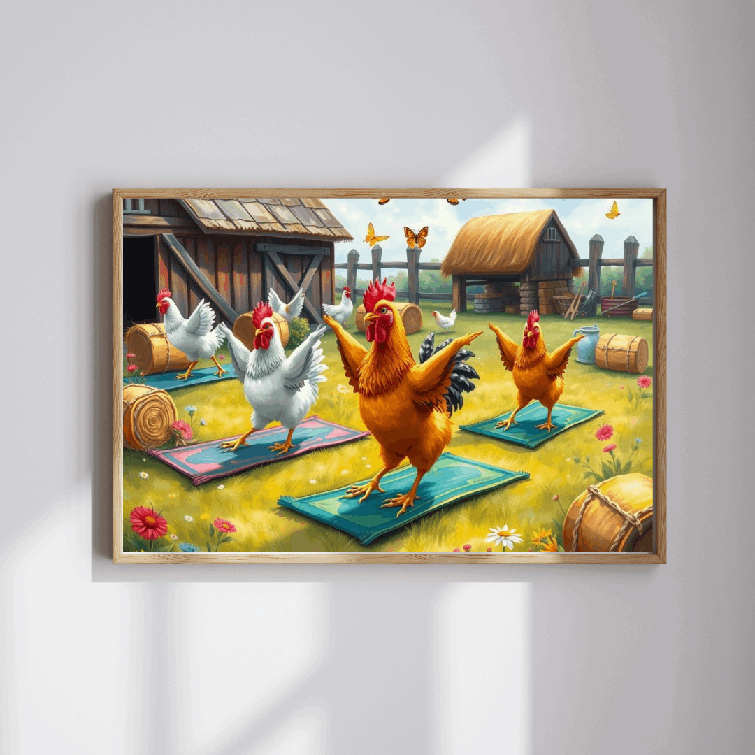 Farmyard Yoga Jigsaw Puzzle - Hilarious Chicken Exercise Class Puzzle The Puzzle Chest