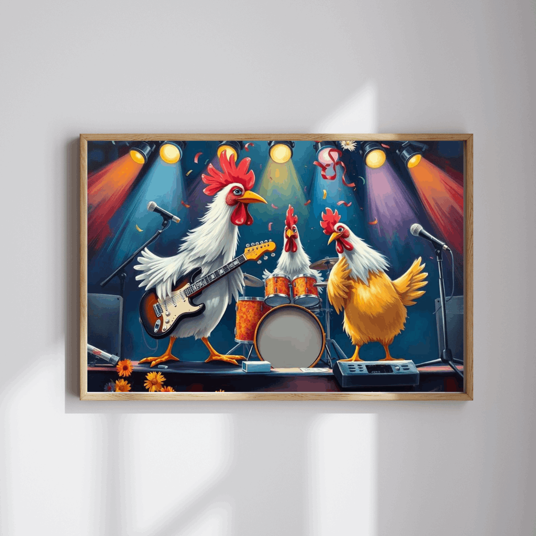 Rockin' Chicken Jigsaw Puzzle - Hilarious Gift for Music Lover Puzzle The Puzzle Chest