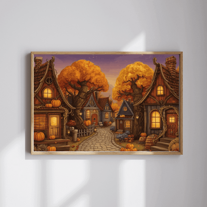 Harvest Hollow Autumn Village Puzzle - Fall Town Scene Jigsaw Game Puzzle The Puzzle Chest