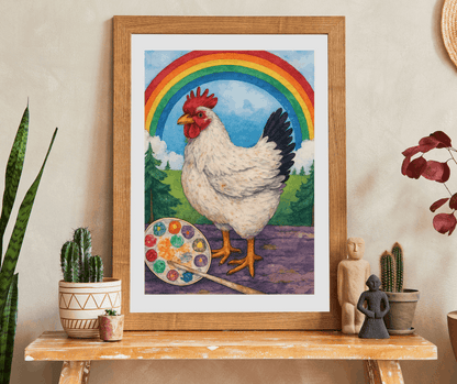 Creative Clucks Jigsaw Puzzle - Rainbow Chicken Artist Puzzle The Puzzle Chest
