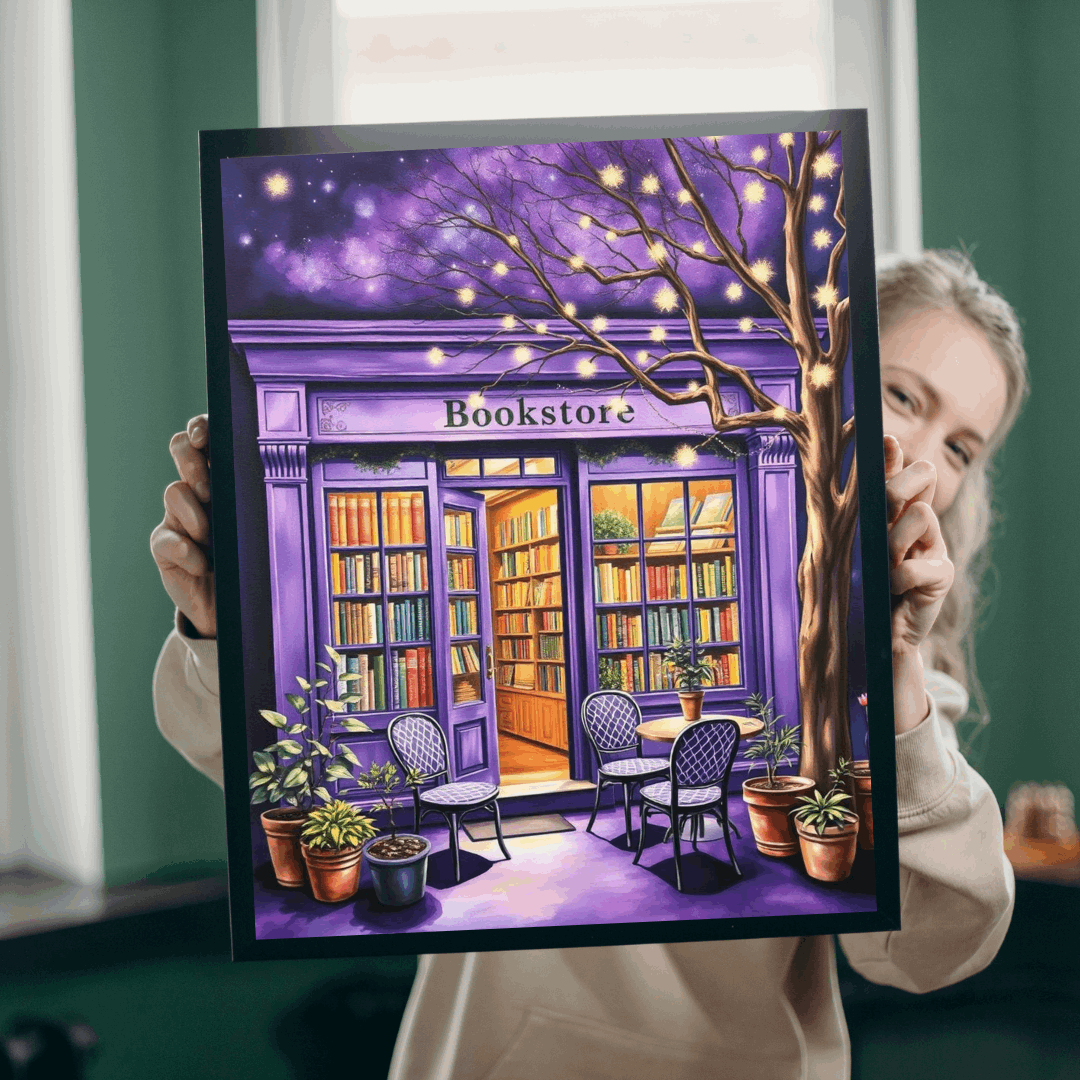 Ultraviolet Night Bookstore Jigsaw Puzzle - Magical Bookshop Gift for Book Lovers Puzzle The Puzzle Chest