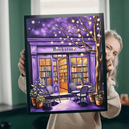 Ultraviolet Night Bookstore Jigsaw Puzzle - Magical Bookshop Gift for Book Lovers Puzzle The Puzzle Chest