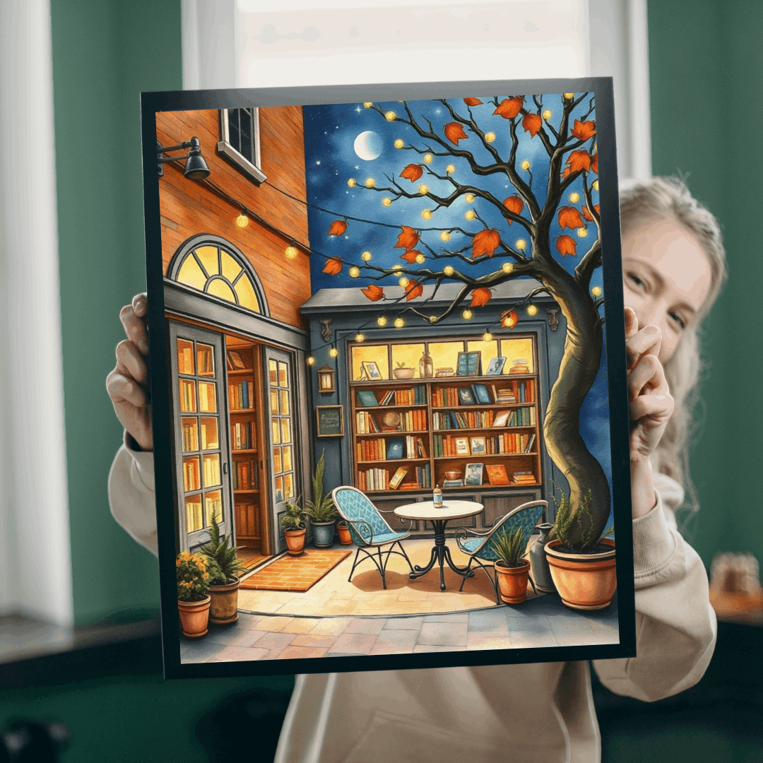 Autumn Evening Bookstore Jigsaw Puzzle Gift for Adults, Friends, Bookworms, Puzzle Lovers Puzzle The Puzzle Chest