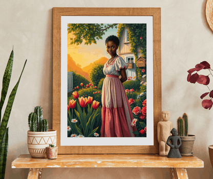Garden Serenity Jigsaw Puzzle - Black Woman Illustration, Afrocentric Art Puzzle The Puzzle Chest