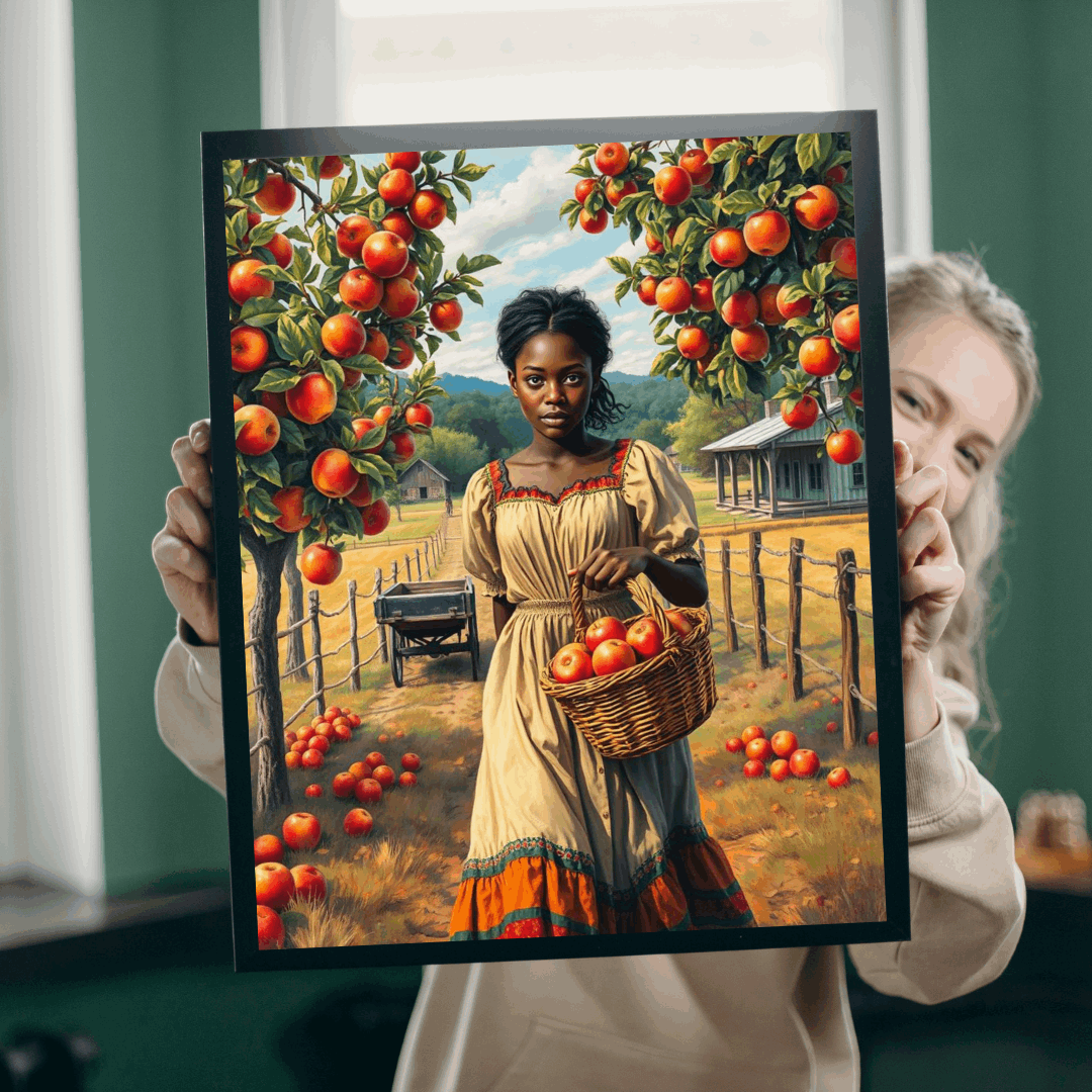 Orchard Stroll Jigsaw Puzzle – Black Woman Collecting Apples, Afrocentric Gift for Holiday Birthday, Family Activity, Brain Teaser Puzzle The Puzzle Chest