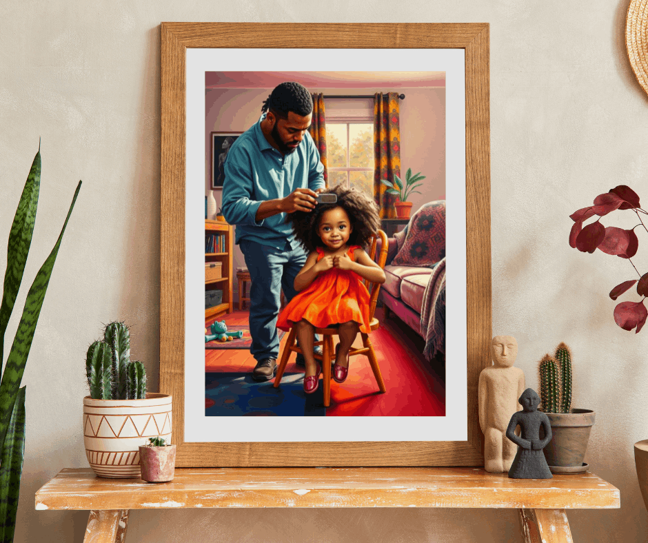 Father-Daughter Jigsaw Puzzle, Black Man Art, Afrocentric Holiday Birthday Gift for Parents, Family Bonding Indoor Activity, Educational Fun Puzzle The Puzzle Chest
