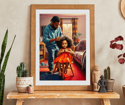 Father-Daughter Jigsaw Puzzle, Black Man Art, Afrocentric Holiday Birthday Gift for Parents, Family Bonding Indoor Activity, Educational Fun Puzzle The Puzzle Chest
