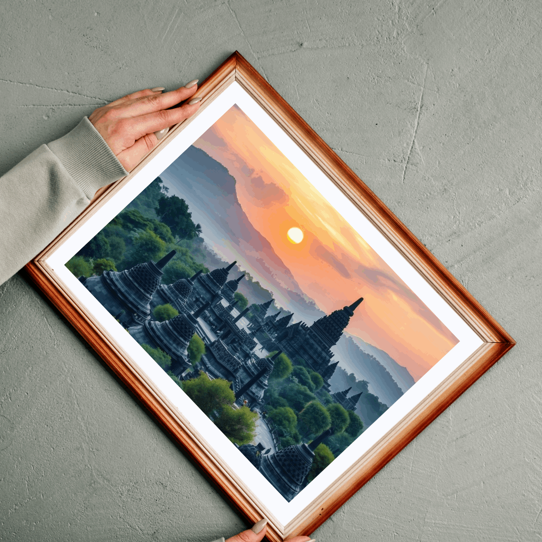 Borobudur Temple Jigsaw Puzzle – Ancient Buddhist Monument in Lush Jungle, Sacred Landmark of Indonesia Puzzle The Puzzle Chest