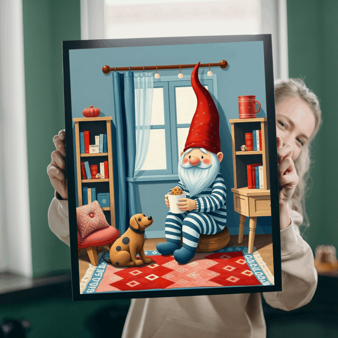 Nordic Gnome Pajamas with Cookies – Scandinavian Folk Style Jigsaw Puzzle Puzzle The Puzzle Chest