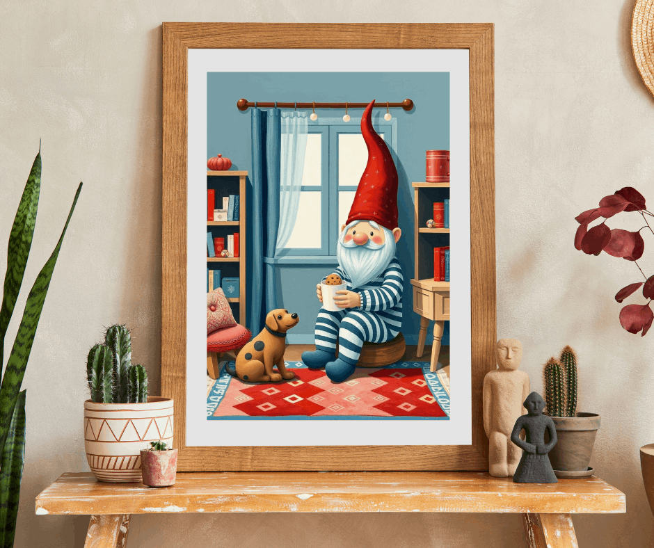 Nordic Gnome Pajamas with Cookies – Scandinavian Folk Style Jigsaw Puzzle Puzzle The Puzzle Chest