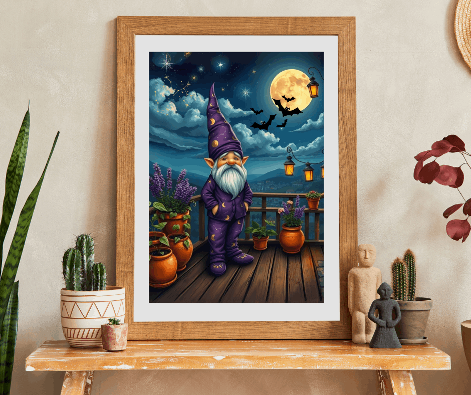 Stargazing Gnome Jigsaw Puzzle - Dreamy Rooftop Scene Puzzle The Puzzle Chest