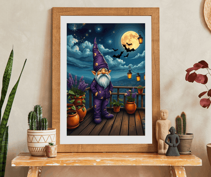 Stargazing Gnome Jigsaw Puzzle - Dreamy Rooftop Scene Puzzle The Puzzle Chest