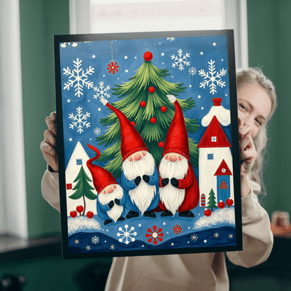 Nordic Christmas Caroling Gnomes – Scandinavian Folk Winter Holiday Jigsaw Puzzle Puzzle The Puzzle Chest