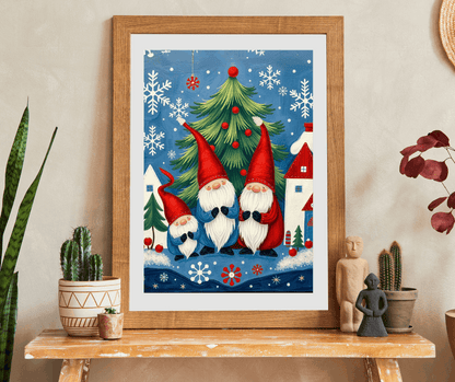 Nordic Christmas Caroling Gnomes – Scandinavian Folk Winter Holiday Jigsaw Puzzle Puzzle The Puzzle Chest
