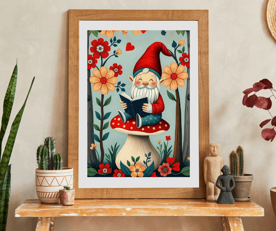 Nordic Gnome Reading Storybook – Scandinavian Folk Forest Dwarf Jigsaw Puzzle Puzzle The Puzzle Chest
