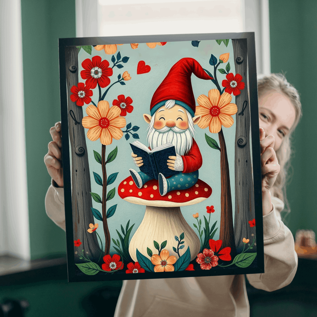 Nordic Gnome Reading Storybook – Scandinavian Folk Forest Dwarf Jigsaw Puzzle Puzzle The Puzzle Chest