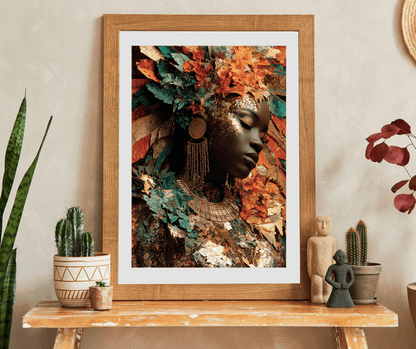 African American Cultural Heritage Jigsaw Puzzle - Afrocentric Black Woman Portrait with Earth Tones Puzzle The Puzzle Chest