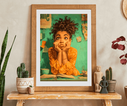 African American Quiet Moments Jigsaw Puzzle: Black Girl Reading, Afrocentric Childhood in Soft Pastels Puzzle The Puzzle Chest