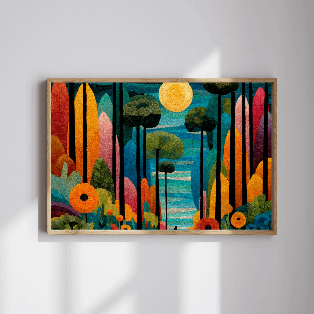 Mosaic Abstract Floral Landscape Jigsaw Puzzle, Nature Theme Holiday Birthday Gift for Friend, Family Activity, Art Decor, Mindfulness Fun Puzzle The Puzzle Chest