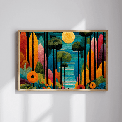 Mosaic Abstract Floral Landscape Jigsaw Puzzle, Nature Theme Holiday Birthday Gift for Friend, Family Activity, Art Decor, Mindfulness Fun Puzzle The Puzzle Chest