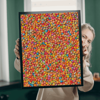 Candy Lovers Collage Jigsaw Puzzle - Bright Overlapping Sweet Treats for a Fun Food Puzzle Puzzle The Puzzle Chest
