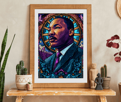 Black History Jigsaw Puzzle – Dr. Martin Luther King Jr. Stained Glass Illustration, Afrocentric Puzzle for Adults, Inspirational MLK Art Gift Puzzle The Puzzle Chest